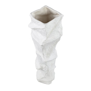 Vase – Stoneware Ceramic, Organic Design, White Color, Low Shape – Kellie | PTMD