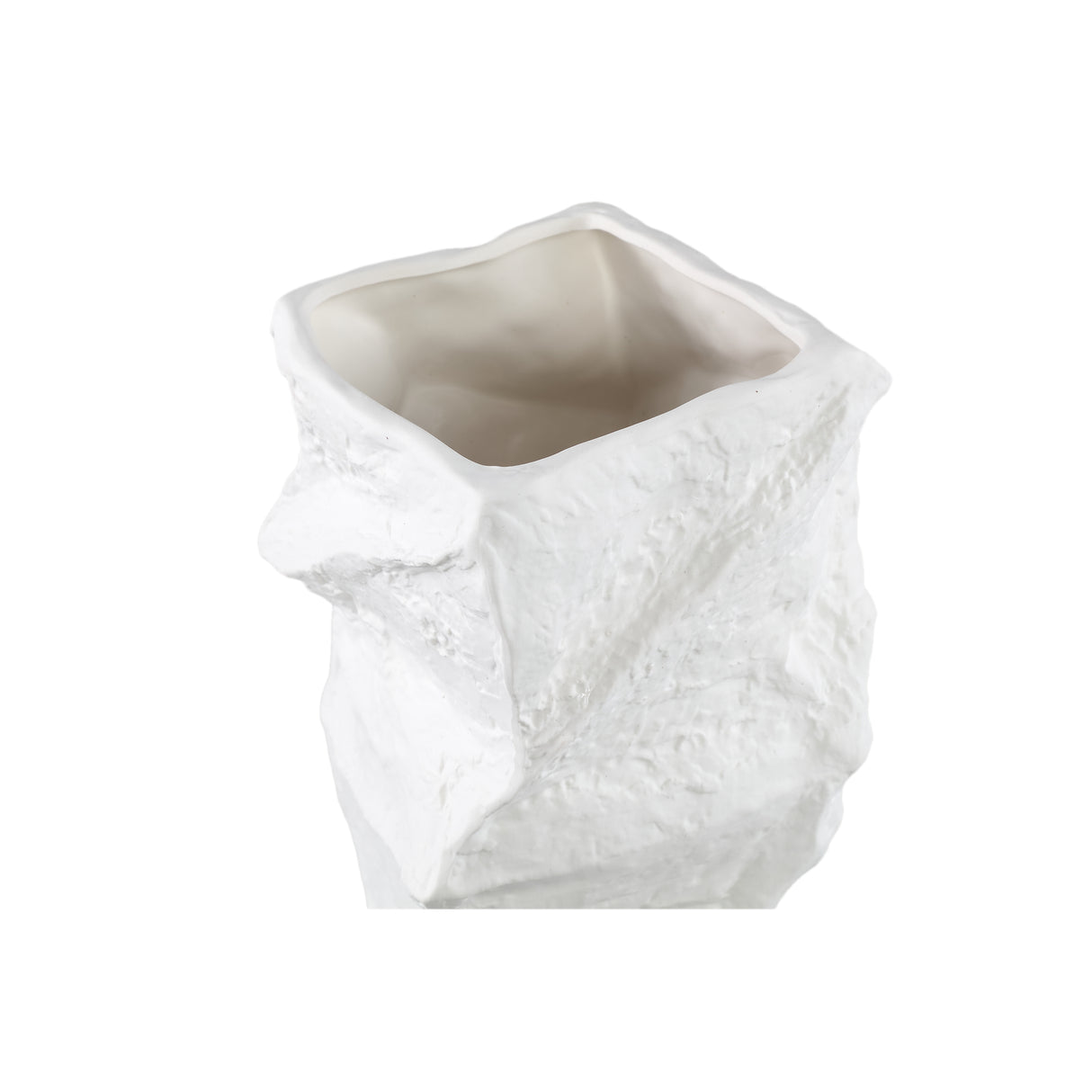 Vase – Stoneware Ceramic, Organic Design, White Color, Low Shape – Kellie | PTMD