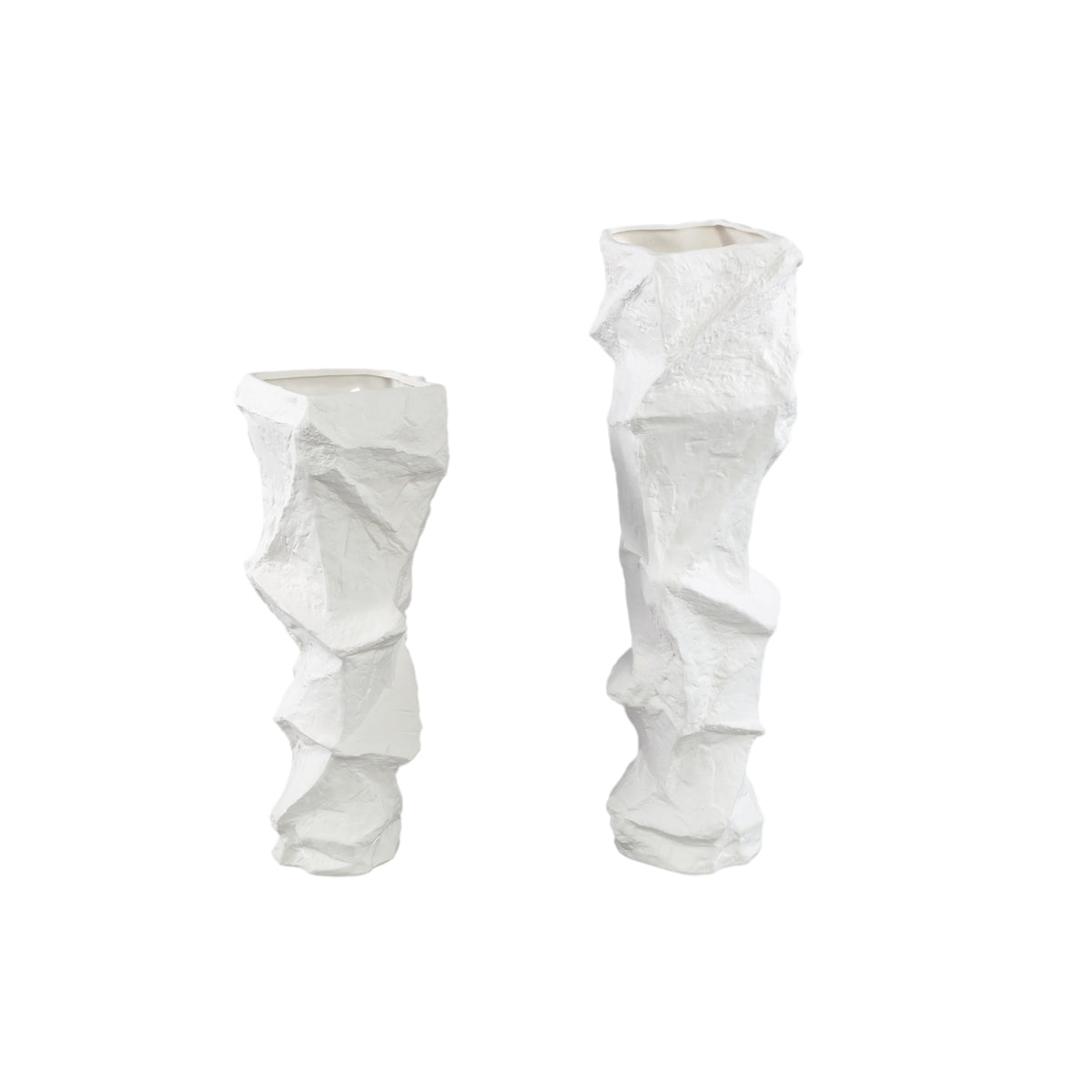 Vase – Stoneware Ceramic, Organic Design, White, Tall Form – Kellie | PTMD