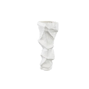 Vase – Stoneware Ceramic, Organic Design, White Color, Low Shape – Kellie | PTMD
