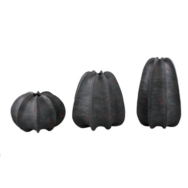 Vase – Steinzeug Keramik, Geripptes Design, Schwarze Farbe, Hohe Form – Grayson | PTMD