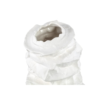 Vase – Stoneware Ceramic, Irregular Design, White Color, Slim Shape, S – Aharon | PTMD
