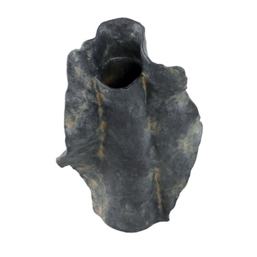 Vase – Steinzeug Keramik, Organisches Design, Schwarze Farbe, L – Aleigha | PTMD