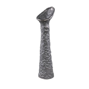 Vase - Ceramic Stoneware, Leaf-shaped Design, Anthracite, L - Shennen | PTMD