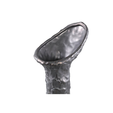 Vase – Keramik Steinzeug, Blattförmiges Design, Anthrazit, S – Shennen | PTMD