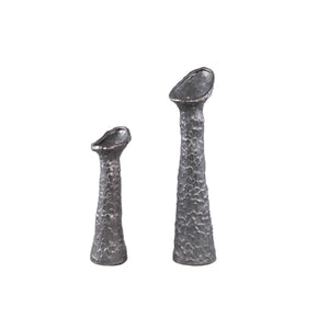 Vase - Ceramic Stoneware, Leaf-shaped Design, Anthracite, L - Shennen | PTMD