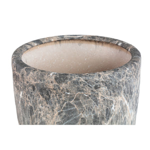 Blumentopf – Graue Oberfläche, Marmoroptik Design, Keramik Material, L – Miah | PTMD