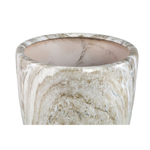 Blumentopf – Beige Oberfläche, Marmoroptik Design, Keramik Material, L – Miah | PTMD
