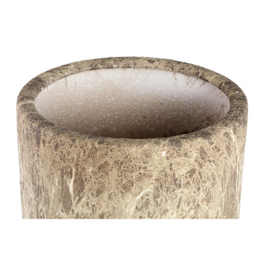 Blumentopf – Braune Oberfläche, Marmoroptik Design, Keramik Material, Hoch – Miah | PTMD