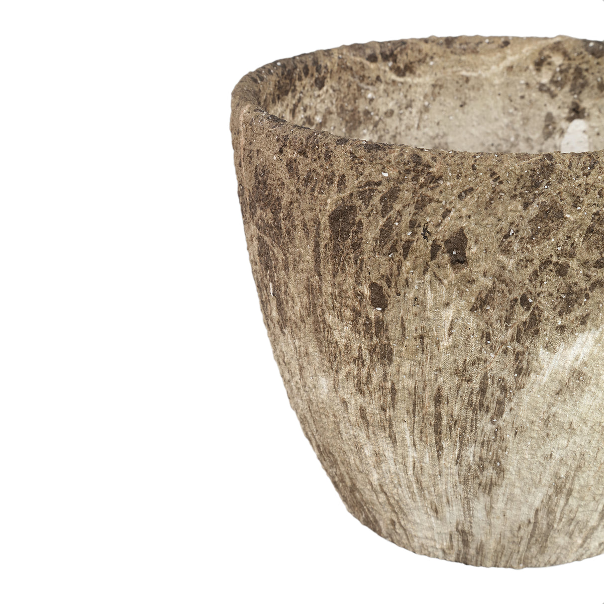 Flower pot – Brown surface, marble look design, ceramic material, S – Miah | PTMD