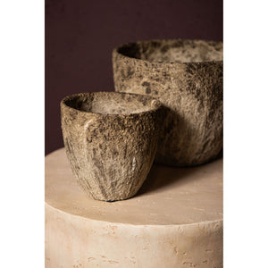 Flower pot – Brown surface, marble look design, ceramic material, S – Miah | PTMD