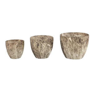 Flower pot – Brown surface, marble look design, ceramic material, S – Miah | PTMD