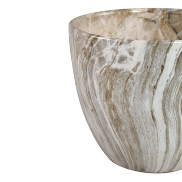 Blumentopf – Beige Oberfläche, Marmoroptik Design, Keramik Material, S – Miah | PTMD