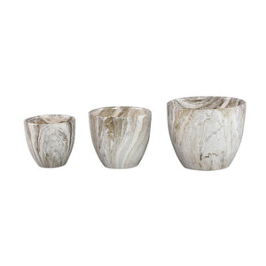 Topf – Beige Oberfläche, Marmoroptik Design, Keramik Material, S – Miah | PTMD