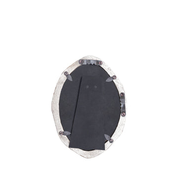 Picture Frame - Glass, Cast Aluminum, MDF Backing, Oval, Organic Contour, Nickel – Paisley | PTMD