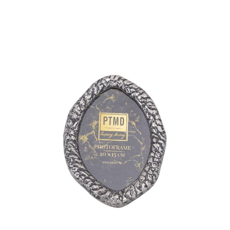 Bilderrahmen – Organisches Design, Ovale Form, Aluminium Material, Nickel – Paislie | PTMD