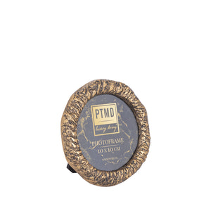 Bilderrahmen – Organisches Design, Runde Form, Aluminium Material, Gold – Paislie | PTMD