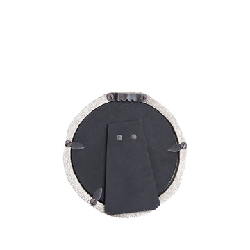 Picture frame - glass, cast aluminum, MDF back, round, organic contour, nickel - Paisley | PTMD