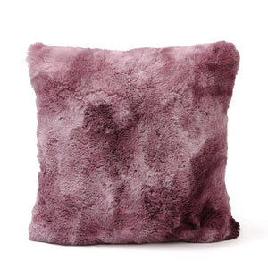 Kissen – Kunstfell, Flauschige Haptik, Quadratische Form, Bordeaux, S – Linde | PTMD