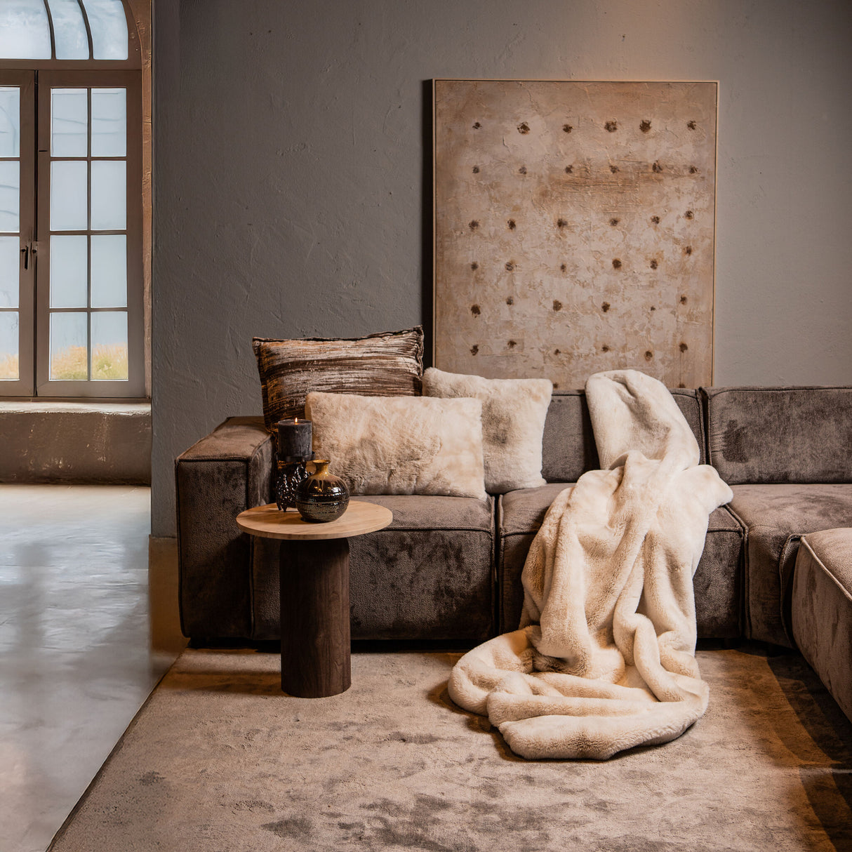 Blanket - Faux Fur Look, Fluffy Feel, Polyester Material - Linde | PTMD