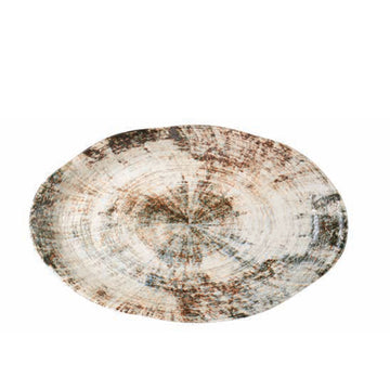 Fish platter - porcelain, oval, mixed design, white, smooth glaze, L - Kaylaa | PTMD