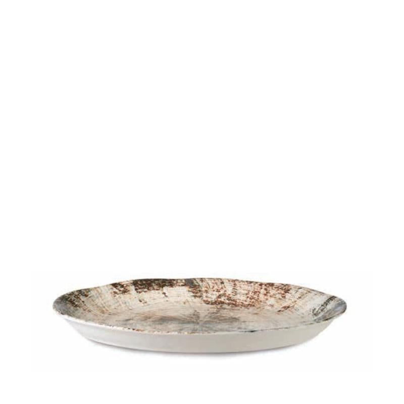 Fish platter - porcelain, oval, mixed design, white, smooth glaze, L - Kaylaa | PTMD