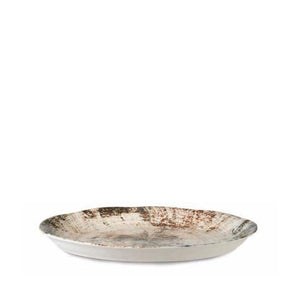 Fish platter - porcelain, oval, mixed design, white, smooth glaze, L - Kaylaa | PTMD