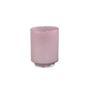 Vase – Rosa Glas, Runde Form, Gerader Fuß, S – Hervy | PTMD