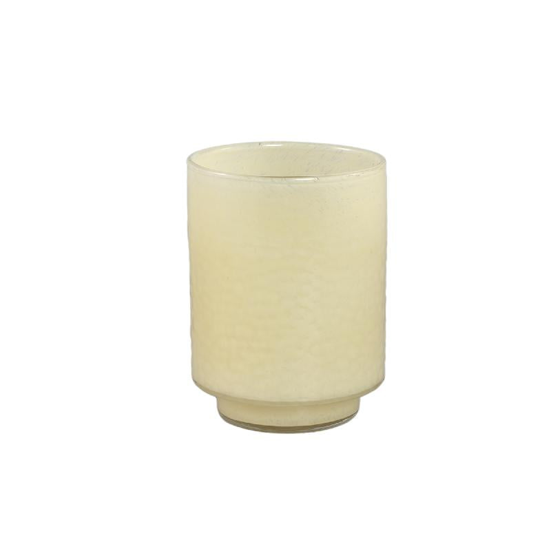 Vase – Cream-colored Glass, Round Shape, Straight Base, S – Hervy | PTMD