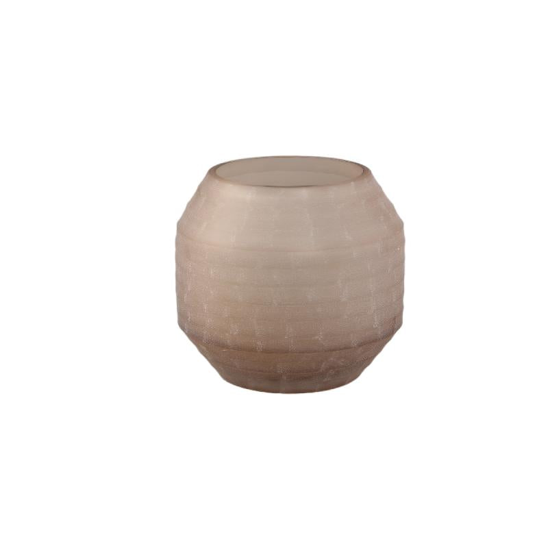 Vase – Beige Hue, Glass Material, Stripe Design, S – Malia | PTMD
