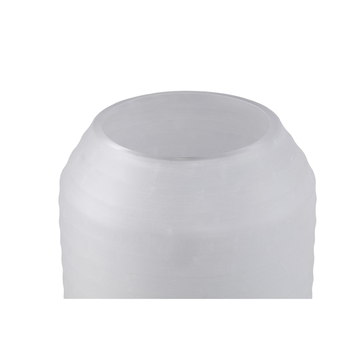 Vase – White shade, Glass material, Striped design, L – Malia | PTMD