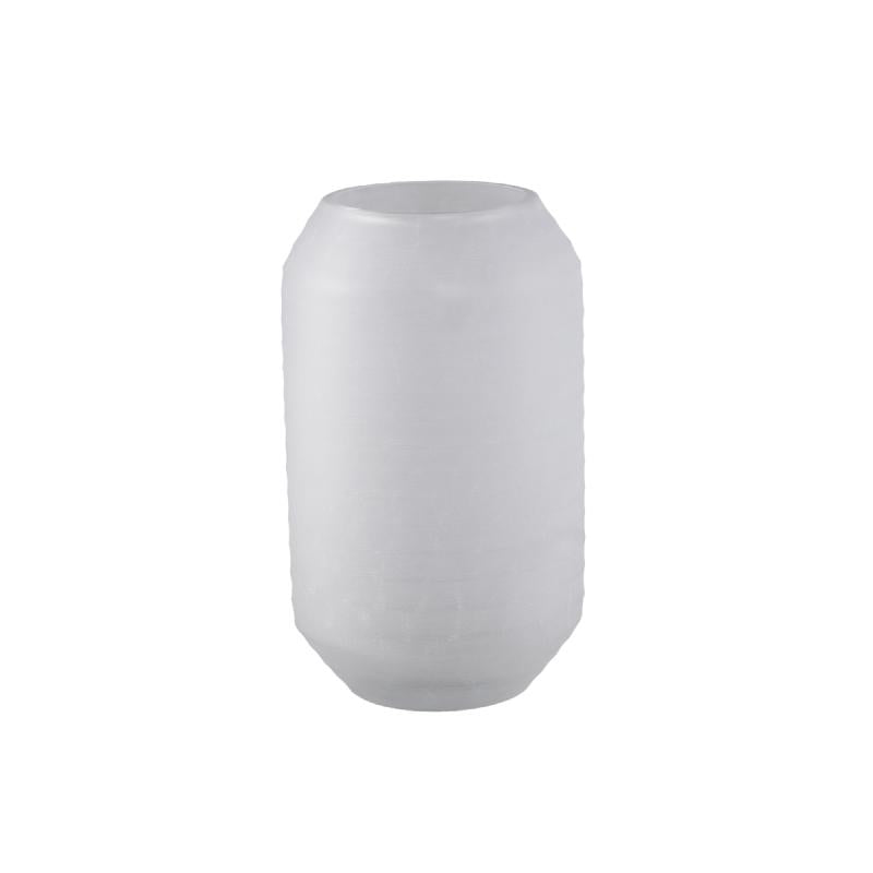 Vase – White shade, Glass material, Striped design, L – Malia | PTMD