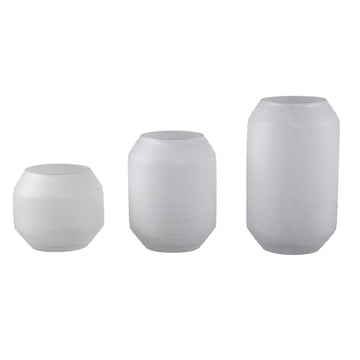Vase – Weißer Farbton, Glas Material, Streifen Design, M – Malia | PTMD