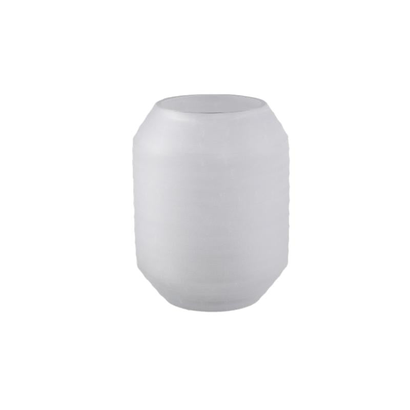 Vase – White color, Glass material, Stripe design, M – Malia | PTMD