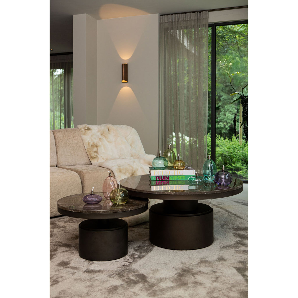 Öllampe – Klassisches Design, Runde Form, Glas Material, Lila, Hoch – Adilia | PTMD