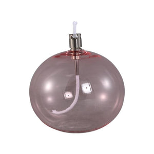 Oil Lamp – Pink Glass, Handmade, Round Design, L – Adilia | PTMD