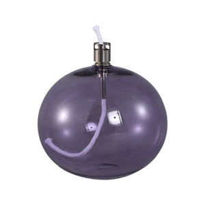 Oil Lamp - Purple Glass, Handmade, Round Design, L - Adilia | PTMD