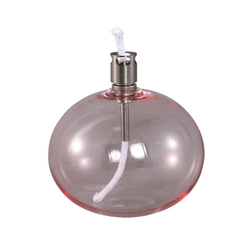 Oil Lamp – Light Pink Glass, Handmade, Round Design, S – Adilia | PTMD