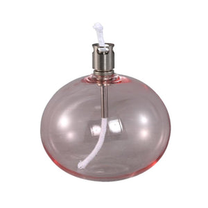 Oil Lamp – Light Pink Glass, Handmade, Round Design, S – Adilia | PTMD