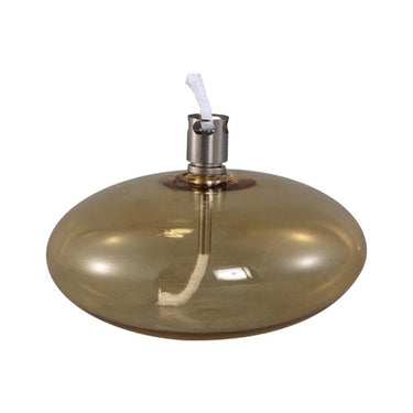 Oil Lamp – Amber Glass, Handmade, Low Round Design – Adilia | PTMD