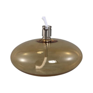 Oil Lamp – Amber Glass, Handmade, Low Round Design – Adilia | PTMD