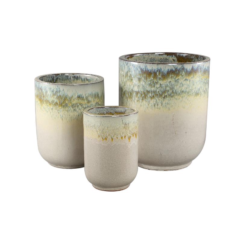 Pot - Ceramic Material, Round Shape, Cream Color - Rozay | PTMD