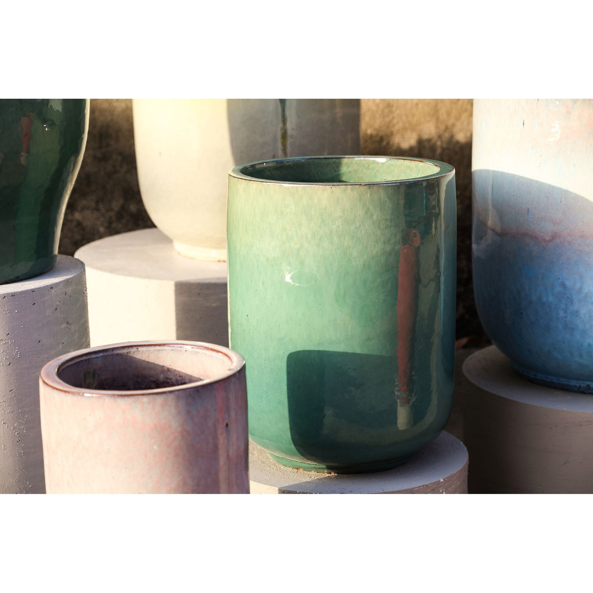 Pot – Ceramic Material, Round Shape, Turquoise Color – Rozay | PTMD
