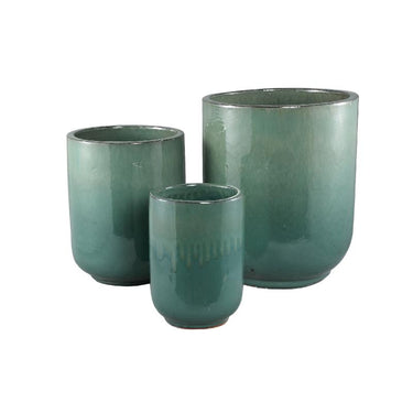 Pot – Ceramic Material, Round Shape, Turquoise Color – Rozay | PTMD