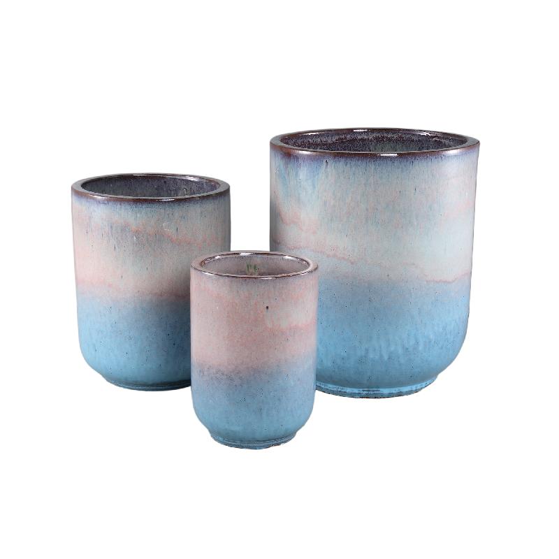 Pot – Ceramic Material, Round Shape, Blue Color – Rozay | PTMD
