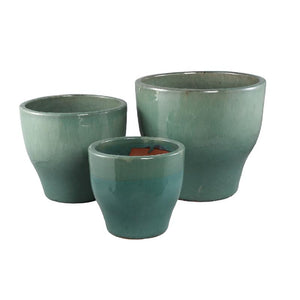 Pot – Ceramic Material, Round Shape, Turquoise Color – Esmarie | PTMD