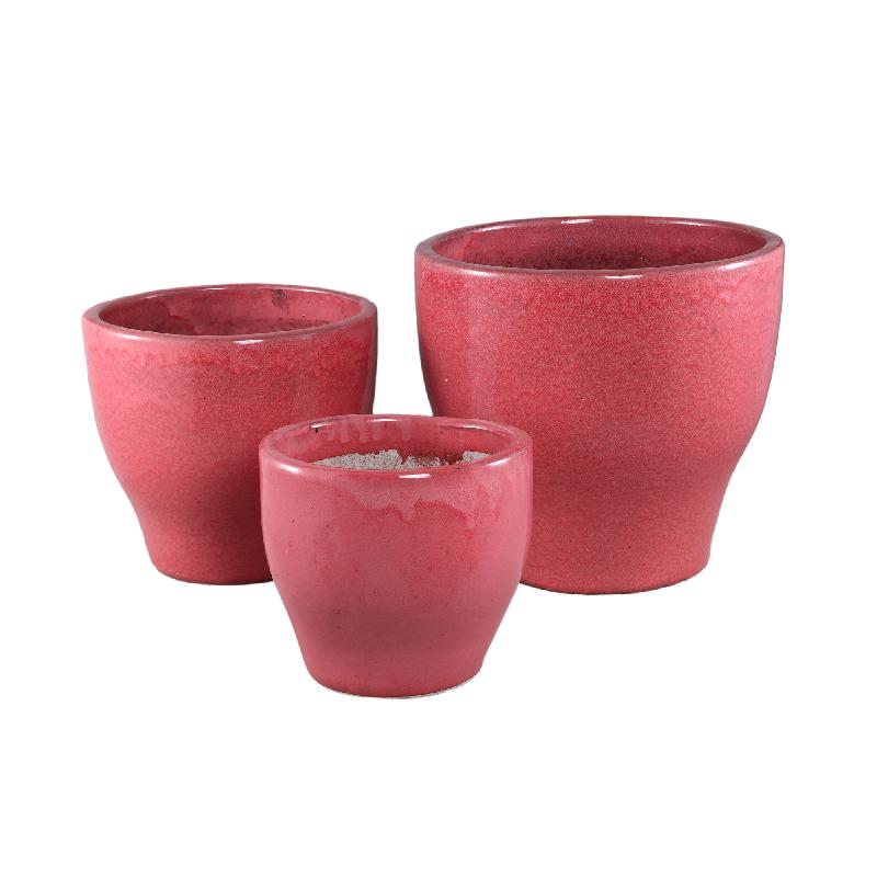 Pot – Ceramic Material, Round Shape, Pink Color – Esmarie | PTMD