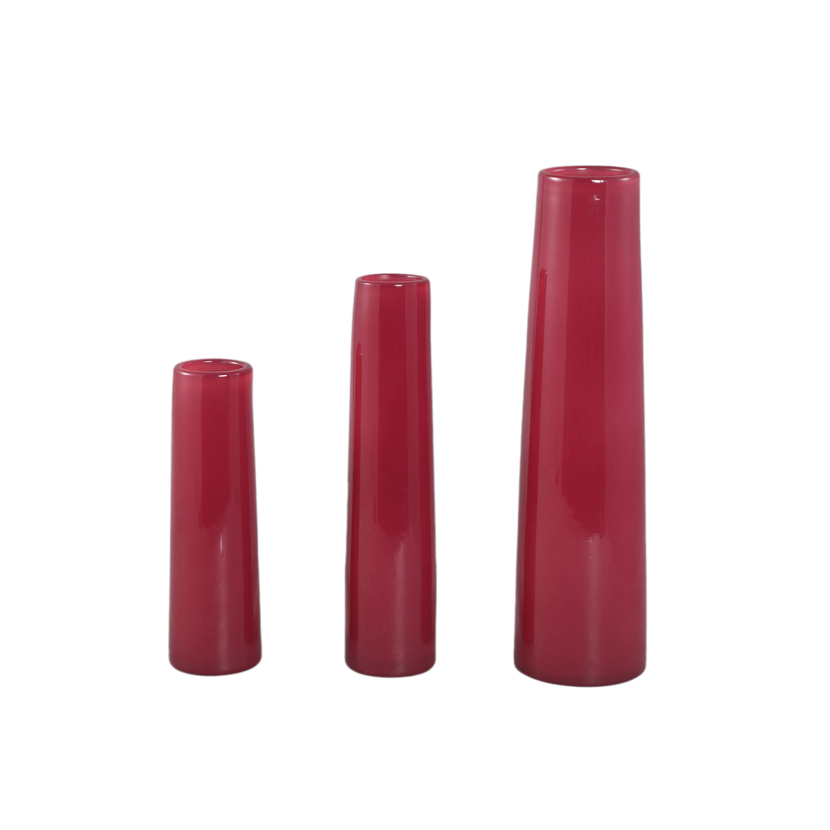 Vase – Dark Pink Glass, Round Shape, Small, L – Saelah | PTMD