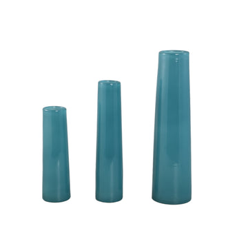 Vase – Runde Form, Glas Material, Petrolgrün, S – Saelah | PTMD