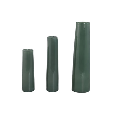 Vase – Petrol-colored Glass, Round Shape, Small, L – Saelah | PTMD
